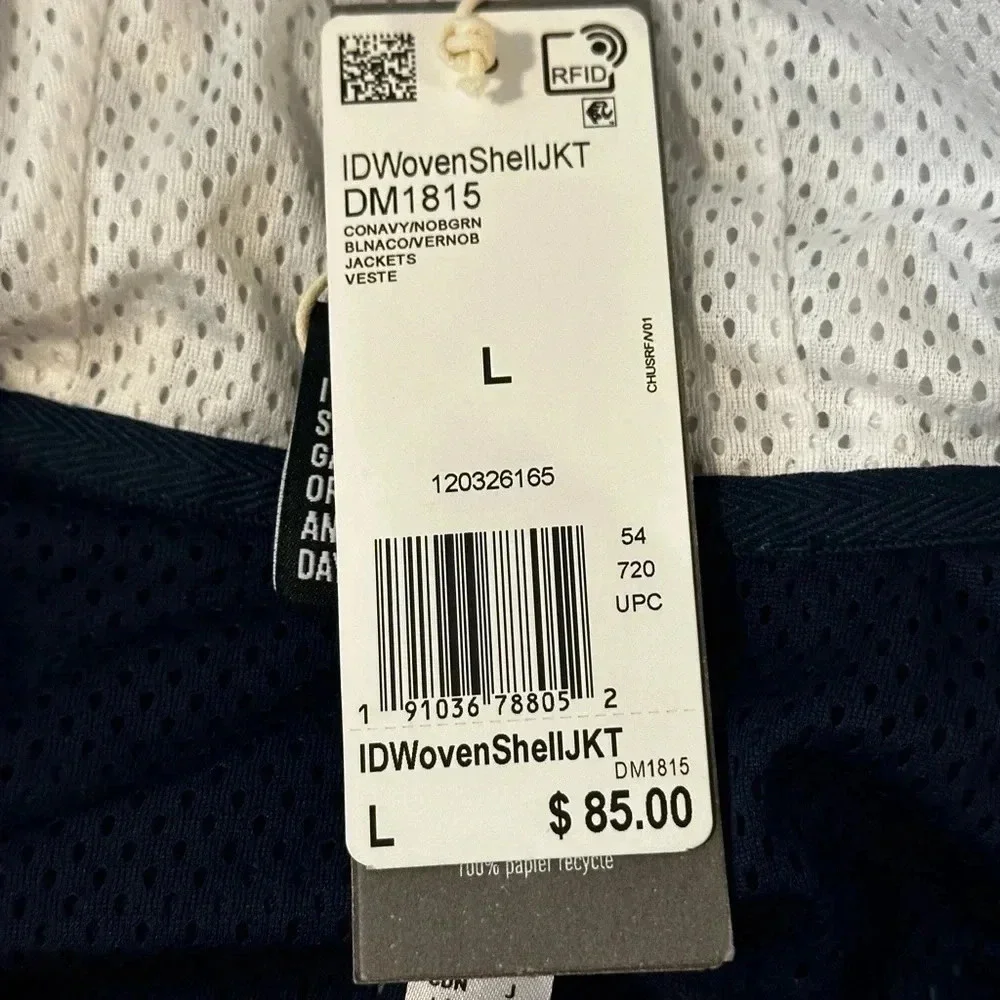 Adidas Men's ID Athletics Woven Shell Jacket, Blue.‎ Green. Size Large. NWT’s